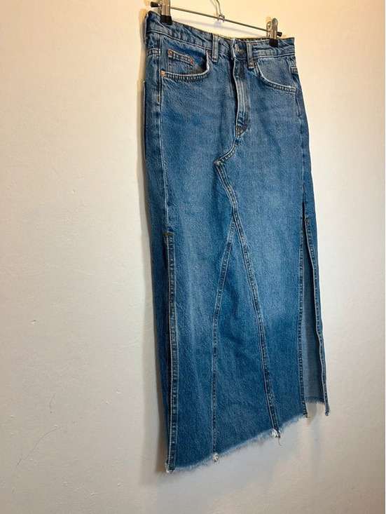 Free People Dresses & Skirts - Free People Long Denim Midi Skirt with Leg Slits